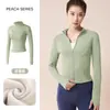 Conjunto de Yoga Otoño e Invierno para Mujer, Terciopelo Plus, Cuello Alto, Cremallera, Chaqueta de Fitness, Adelgazante, Moldeador Corporal, Running, Fitness, Conjunto Deportivo