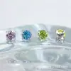 Astmf-13 Aleación de Titanio 2.0, 2.5mm Fondo Redondo Zircón Tachuela Pequeña para Nariz G23 Titanio Rosca Interna Joyería para Piercing de Oreja