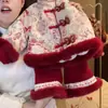 [En Stock para Envío Inmediato] Hanfu para Niña Atuendo de Año Nuevo Conjunto Tradicional Chino para Niños Vestido de Primer Cumpleaños para Bebé Ropa de Invierno