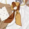 Lenço de seda Faixa de cabelo francesa outono fino preguiçoso retrô lenço de seda lenço pequeno feminino fita longa decorativa lenço de cabeça fita