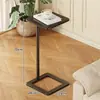 Mesa Lateral de Pie con Estante de Almacenamiento para Apartamentos de Renta, Mesa Pequeña Estrecha, Estante de Almacenamiento para Artículos de Limpieza del Baño, Mesa Pequeña Portátil para Baño