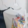 Camiseta de Manga Longa Estampada Lyocell Tencel Fresca Feminina Verão Fina Solta Emagrecedora Estudante Gola Redonda Proteção Solar Malha