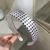Faixa de Cabelo Larga Retro de Cetim com Bolinhas para Mulheres Versátil Alta Topo da Cabeça Emagrecimento Facial Deslocamento Prensagem de Cabelo Faixa de Cabelo Acessórios de Cabelo Acessórios para Cabeça