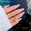 Collar de oro real con microincrustaciones de sirena Ji con gota de agua de lujo de alta calidad y estilo de celebridad de Internet, colgante de cadena de clavícula con temperamento afortunado para mujer