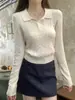 Suéter de tricô trançado estilo coreano com gola alta e mangas compridas para mulheres, uma camada base fina e justa para primavera e outono, top curto versátil