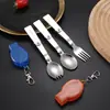 Aço Inoxidável 304 Dobrável Colher 70% de Desconto Estilos Colher e Garfo com Caixa Viagem Outdoor Piquenique Utensílios de Mesa Portátil Fabricante