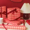 Papel de Regalo Festivo Rojo para Boda Papel Kraft Sencillo Material de Boda Papel de Regalo Compañero Papel de Regalo