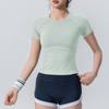 Tops Esportivos Leves e Frescos de Verão para Mulheres, Camisetas Curtas de Gola Redonda, Roupas Sexy Slim Fitness, Roupas de Secagem Rápida de Celebridades da Internet