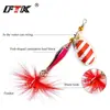 Ftk Kit com Cinco Iscas Spinner para Pesca com Vara e Molinete com Três Anzóis, Isca Artificial, Isca de Imitação, Isca Dura para Robalo, Equipamento de Pesca