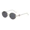 Gafas de Sol Metálicas Redondas Estilo Hip-Hop Moda Europea y Americana Forma de Serpiente Dorada Y2K Sexy Populares Gafas de Sol Transfronterizas