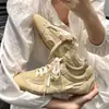 Tênis de Treino Alemão Retrô com Solado Grosso Feminino 2026 Novo Outono Verão Versátil Casual Esportivo Cadarço Sapatos Branco Forrest Gump Tênis de Skate