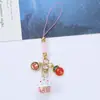 Estilo chino texto bendición gato de la suerte campana llavero colgante ferretería accesorios de joyería cordón para teléfono móvil adornos para bolsa