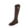 Botas femininas de couro acima do joelho com solas grossas, zíper lateral, efeito emagrecedor, salto grosso e design de cano alto, semelhantes a botas de equitação