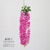 Decoração Pendente de Orquídea Tailandesa Artificial Flor de Rattan Violeta para Interior Hotel Casamento Teto Planta de Plástico