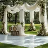 Boda Transfronteriza Gasa Evento al Aire Libre Escena de Fiesta Diseño Malla Arco Techo Taburete Silla Diseño Cortina