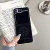 Estilo Europeo y Americano Corazón de Cuervo Adecuado para Funda de Teléfono Móvil Samsung Zflip3 Plegable Zflip6 Elegante Flip4 Moda Negocios