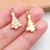 Mix 20 KC Ouro Natal Liga Pingente Árvore de Natal Boneco de Neve Floco de Neve Pingente DIY Pulseira Jóias Acessórios