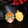 Vietnam Arena Chapado en Oro 3D Oro Duro Herencia Método Antiguo Azul Quemado Estilo Chino Colgante de Rostro Ópera de Pekín Collar Hua Dan