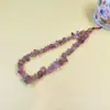 Lanyard para teléfono móvil de cristal natural, cordón corto de muñeca de grava de cristal, colgante, cadena anti-pérdida para teléfono móvil, llave