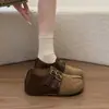 Zapatos planos sin cordones 2026 corte profundo suela blanda que aumenta la altura retro nuevo colorblock versátiles zapatos de mujer para un cómodo uso diario en otoño