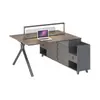 Escritorio de Oficina, Estación de Trabajo para Personal, Combinación de Escritorio y Silla, Estación de Trabajo para Cuatro Personas con Panel Divisor, Mobiliario de Oficina, Personal de Oficina, Escritorio Financiero