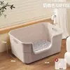 Caixa de Areia para Gatos Jumbo Semi-fechada Anti-respingo Super Grande Aprofundada Banheiro para Gatos Suprimentos para Pets Gato Fabricante Atacado
