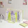 Bolso de Mano Transparente de PVC para Verano Caricatura Gran Capacidad Impermeable Bolso de Playa Estudiante Almacenamiento de Artículos de Tocador Bolso de Hombro