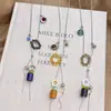 Collar de la Fortuna de Cuerda Trenzada con Cuentas Estilo Bohemio para Mujer Nuevo Estilo Chino Retro Cadena Larga Colgante Accesorios Estilo Étnico