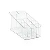 Organizador de Maquillaje de Acrílico Transparente Escritorio Tocador Caja de Almacenamiento Compartimentada para Labiales Cuidado de la Piel Estante de Lujo Ligero