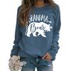 Tops de mujer de otoño e invierno de Amazon, suéter de manga larga con estampado de letras de abuela oso transfronterizo europeo y americano