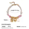 Pulseira Taina de Aço Titânio Europeia e Americana Etiqueta de Aço Inoxidável de Luxo Leve Flor de Concha de Praia Caracol Pulseira Trançada Joias Femininas