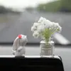 Adornos Creativos para Coche, Lindo Conejo Flor Perfumada para Coche, Mesa de Control Central de Pantalla, Decoración Interior de Coche, Objetos Divertidos, Diosa Popular de Internet