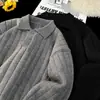 Suéter Gola Padre para Homens, Pulôver de Outono para Adolescentes, Suéter Masculino da Moda Estilo Americano de Peso Pesado com Toque de Luxo