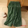 Novo top bordado de algodão e linho plus size feminino, soltinho e modelador, moderno + calça longa de algodão e linho, conjunto elegante