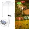 Lámpara de suelo de medusa de fibra óptica, lámpara solar para jardín, lámpara de seta para césped de villa, decoración de ambiente festivo
