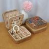 Caja de Joyería Impresa con Patrón de Corteza Transfronteriza, Caja de Almacenamiento Portátil para Viajes para Anillos, Pendientes y Aretes, Organizador de Joyería de Alta Gama para Mujeres
