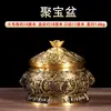 Cornucopia Hongda de latón macizo con tapa, cornucopia de moneda de dragón, regalo para porche, adornos de cuenco de cobre