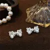 Pendientes de Lazo con Perlas para Mujer, Diseño Único de Nicho, Pendientes de Estilo Francés, de Alta Gama y Elegantes, Exquisita Joyería para Orejas de Celebridad de Internet