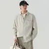 Camisa de Manga Larga Lisa de Estilo Japonés para Hombre, Nueva Colección Primavera y Otoño 2026, Chaqueta Versátil Holgada de Cuello Solapa Vintage de Alta Calidad