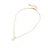 Colgante de Gota de Agua de Perla de Nuevo Estilo Transfronterizo, Sencillo y de Alta Gama, Collar de Lujo Ligero, Acero Inoxidable de Nicho, Lavable y que No se Desvanece
