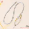 Cuerda Colgante Envuelta en Alambre Hecha a Mano DIY Tejida Dorado Jade Hebilla de Seguridad Cuerda de Collar Fresca y Delicada Asimétrica Cuerda de Alta Calidad