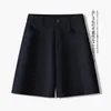 Pantalones de Cinco Puntos para Mujer 2026 Verano Nuevo Estilo Holgados Casuales de Pierna Ancha Pantalones de Traje de Cintura Alta Pantalones Cortos Rectos Pantalones Finos de Longitud Media