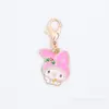 Pingente de gota de óleo de desenho animado rosa, pingente de liga em tom rosa, acessórios DIY, chaveiro decorativo, acessórios atacado