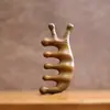 Pente de Massagem de Sândalo, Pente de Sândalo Dourado para Massagem de Meridianos e Pontos de Acupuntura, Pente Universal de Sete Dentes para Cabeça, Ombros e Pescoço Gua Sha