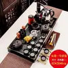 Juego de Té Integrado Totalmente Automático para Uso Doméstico, Bandeja de Té de Madera Maciza, Juego Completo de Tazas, Tetera de Arcilla Púrpura para Personas Perezosas, Tazas y Otros Accesorios
