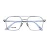 Armazones de Titanio Puro para Gafas de Hombre, Mismo Estilo que William Chan, Personalidad Retro Marco Grande con Doble Varilla y Bordes Anchos, Adecuado para Miopía Alta, Unisex