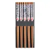 Palillos Estilo Japonés para Uso en Casa, Un Par por Persona, Palillos de Bambú Carbonizado, Palillos Puntiagudos, Antideslizantes, Alto Valor Estético, Juego de Cinco Pares