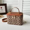 Bolsas de nicho transfronteiriças para mulheres, nova bolsa clássica estampada em formato de caixa, bolsa de ombro e transversal da moda com corrente