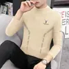 Camiseta interior térmica de cuello medio, doble cara, para hombre, manga larga, ropa de estudiante universitario de moda para hombre, ropa interior de otoño
