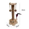 Poste rascador de sisal pequeño con girasol de cuentas de madera maciza personalizado, juguete de entretenimiento para afilar garras de gato